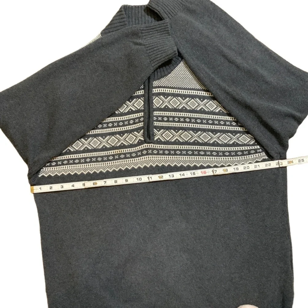 Weatherproof Vintage Gray HalfZip Fair Isle Pullover Sweater XL Twee Granola Boy